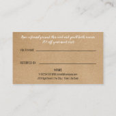 Carte De Référencement Simple Rustique Kraft Moderne (Dos)