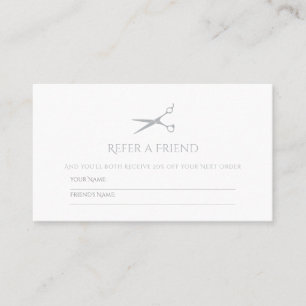 Carte De Référencement Simples Ciseaux Styliste De Cheveux Moderne Gris R