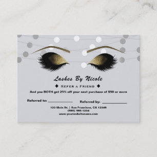 Carte De Référencement Soins après-pose Silver White Lights Lashes Référe