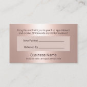 Carte De Référencement Sourire dentaire moderne Rose Gold Dental Orientat (Dos)
