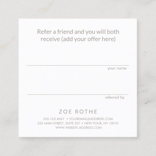 Carte De Référencement Spa de salon d'argent lumineux aiguillage client (Dos)