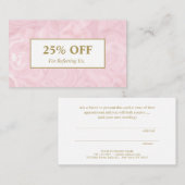Carte De Référencement Spa rose de salon de marbre d'or de professionnel (Devant / Derrière)