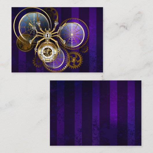 Carte De Référencement Spider Steampunk sur Arrière - plan pourpre (Devant / Derrière)