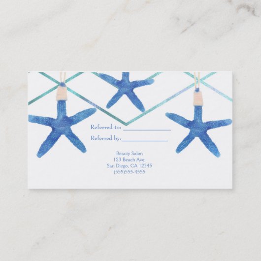 Carte De Référencement Starfish & Modern Lines Plage Référez-vous à une c (Dos)