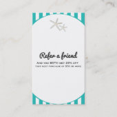 Carte De Référencement Starfish Turquoise Turquoise rayé Référer un ami (Devant)