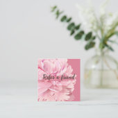 Carte De Référencement Studio De Maquillage Floral Rose Pink Crème Élégan (Debout devant)