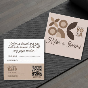 Carte De Référencement Studio de Yoga Motif Brown beige moderne