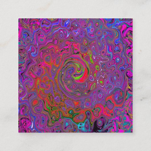 Carte De Référencement Super psychédélique Magenta Retro Liquide Swirl (Dos)