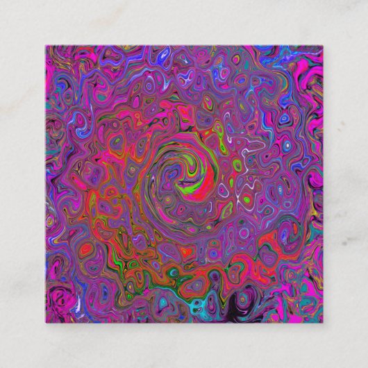 Carte De Référencement Super psychédélique Magenta Retro Liquide Swirl (Devant)