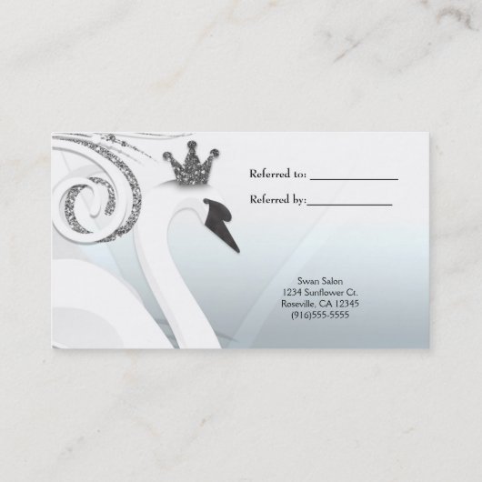 Carte De Référencement Swan Princess Silver & White Référer un ami (Dos)
