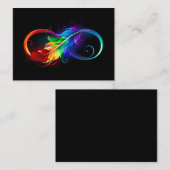 Carte De Référencement Symbole d'infini avec plume arc-en-ciel (Devant / Derrière)