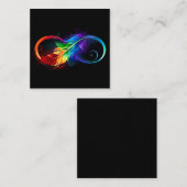 Carte De Référencement Symbole d'infini avec plume arc-en-ciel (Devant / Derrière)