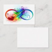 Carte De Référencement Symbole d'infini avec plume arc-en-ciel (Devant / Derrière)