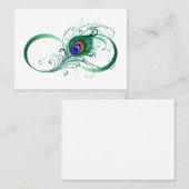 Carte De Référencement Symbole d'infini avec plume de paon (Devant / Derrière)