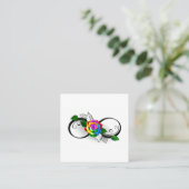 Carte De Référencement Symbole d'infini avec Rose arc-en-ciel (Debout devant)