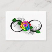 Carte De Référencement Symbole d'infini avec Rose arc-en-ciel (Devant)