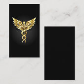 Carte De Référencement Symbole Polygonal Or Caduceus (Devant / Derrière)