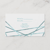 Carte De Référencement Teal Aqua Lignes Géométriques Modernes Référez un  (Dos)