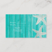 Carte De Référencement Teal Wood & Starfish Beach Elegant Référer un ami (Dos)