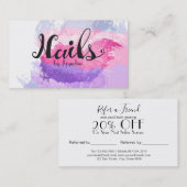 Carte De Référencement Technicien élégant de clou (Devant / Derrière)