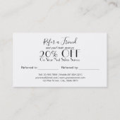 Carte De Référencement Technicien élégant de clou (Dos)