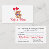 Carte De Référencement Teddy Memory Bear Business (Devant / Derrière)