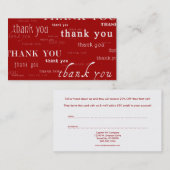 Carte De Référencement tellement beaucoup remercient yous de votre (Devant / Derrière)