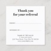 Carte De Référencement Thérapeute de Massage moderne et élégant (Dos)