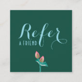 Carte De Référencement Thérapiste de massage à la fleur de Lotus Turquois (Devant)