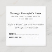 Carte De Référencement Thérapiste de massage à la fleur de Lotus Turquois (Dos)