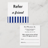 Carte De Référencement Timeless Navy White Stripes | Executive Signature  (Devant / Derrière)