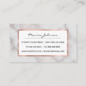 Carte De Référencement Tons bleus rose rose or blanc marbre motif (Dos)