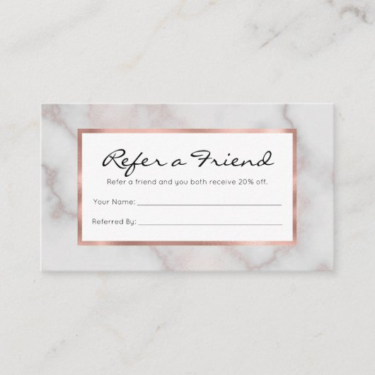 Carte De Référencement Tons bleus rose rose or blanc marbre motif (Devant)