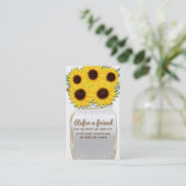 Carte De Référencement Tournesols dans Mason Jar Rustic Chic Référer un a (Debout devant)