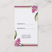 Carte De Référencement Tropical Floral Orchidée Violette Chic Référez un( (Dos)