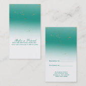 Carte De Référencement Turquoise & Or Moderne Glamour Chic Parrainez un(e (Devant / Derrière)