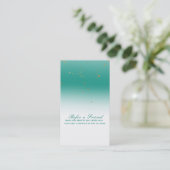 Carte De Référencement Turquoise & Or Moderne Glamour Chic Parrainez un(e (Debout devant)
