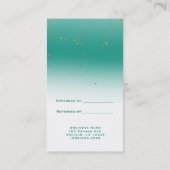 Carte De Référencement Turquoise & Or Moderne Glamour Chic Parrainez un(e (Dos)
