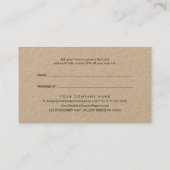 Carte De Référencement Typographie chic Kraft référez un logo d'entrepris (Dos)