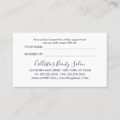 Carte De Référencement Typographie moderne or Rose simple Marine Bleu (Dos)