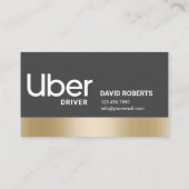 Carte De Référencement Uber Driver Moderne Gold Frontière Orientation (Dos)
