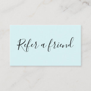 Carte De Référencement Une simple typographie renvoie un ami bleu tendanc