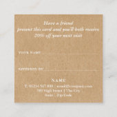Carte De Référencement Végétal Floral Élégant Script Kraft Rustique (Dos)