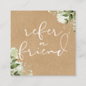 Carte De Référencement Végétal Floral Élégant Script Kraft Rustique (Devant)