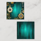 Carte De Référencement Veille bijoux Steampunk sur un Arrière - plan vert (Devant / Derrière)