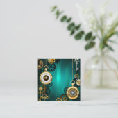 Carte De Référencement Veille bijoux Steampunk sur un Arrière - plan vert (Debout devant)