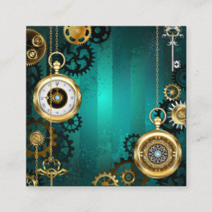 Carte De Référencement Veille bijoux Steampunk sur un Arrière - plan vert