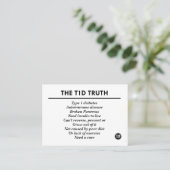 Carte De Référencement Vérité de T1d (3,5" x 2,5") (Debout devant)