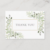 Carte De Référencement Vert moderne Merci Floral d'affaires (Devant)