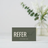 Carte De Référencement Vert moderne professionnel recommander un ami (Debout devant)
